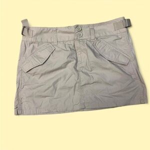 Beige Mini Skirt with adjustable waist